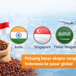 Ilustrasi ekspor cengkeh Indonesia ke pasar global dengan negara tujuan utama