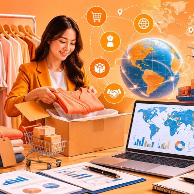 Pelaku usaha fashion lokal menyiapkan produk untuk ekspor internasional melalui marketplace digital dan perdagangan global