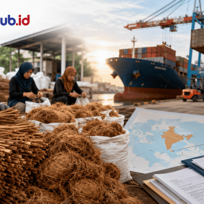 exporthub.id-Dari Sampah Jadi Rupiah Panduan Ekspor Limbah Lidi & Sabut Kelapa yang Sedang Diburu Pasar India